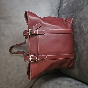 Leather Zip Top Coach Tote 6491